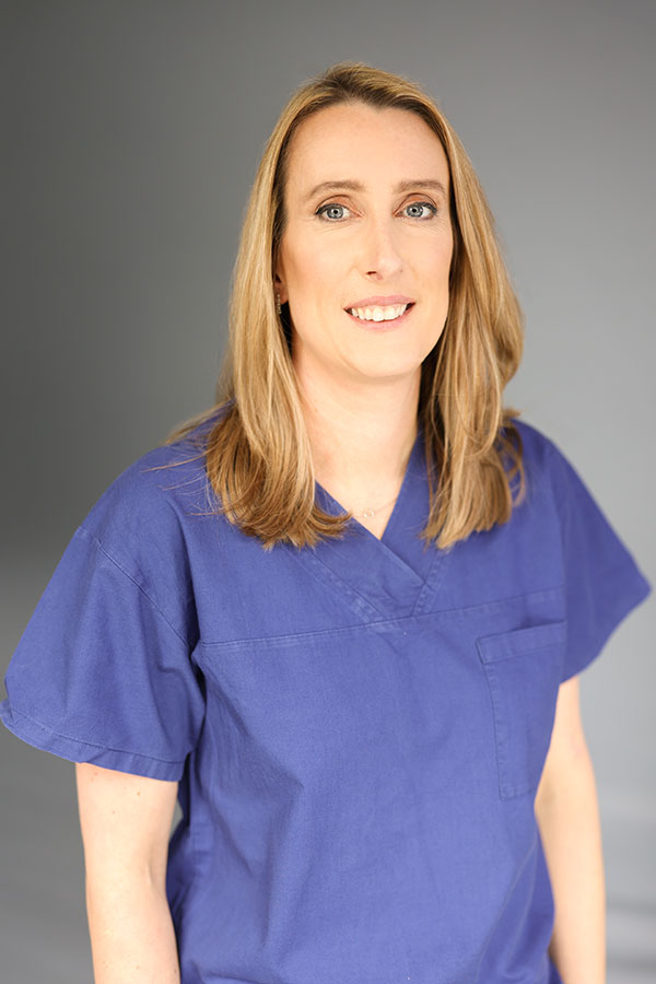 Dr Lianne Bissell in blue surgical scrubs